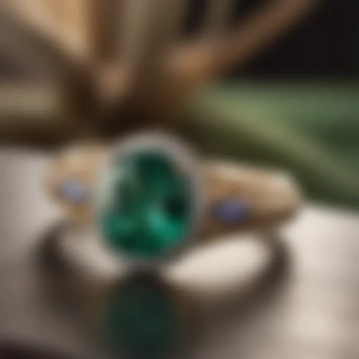Luxurious Emerald Ring Displayed in Natural Light