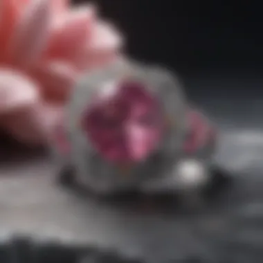 Majestic Pink Sapphire Ring on Marble