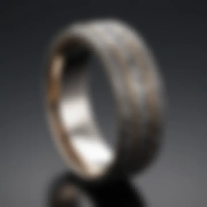 Meteorite Wedding Band with Intricate Pattern