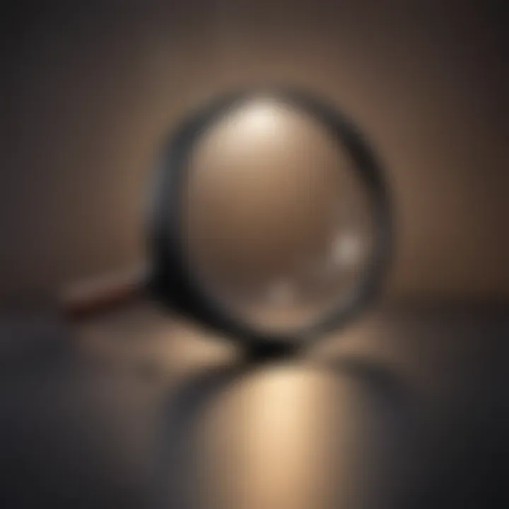 Sleek and modern design of magnifying glass with LED light