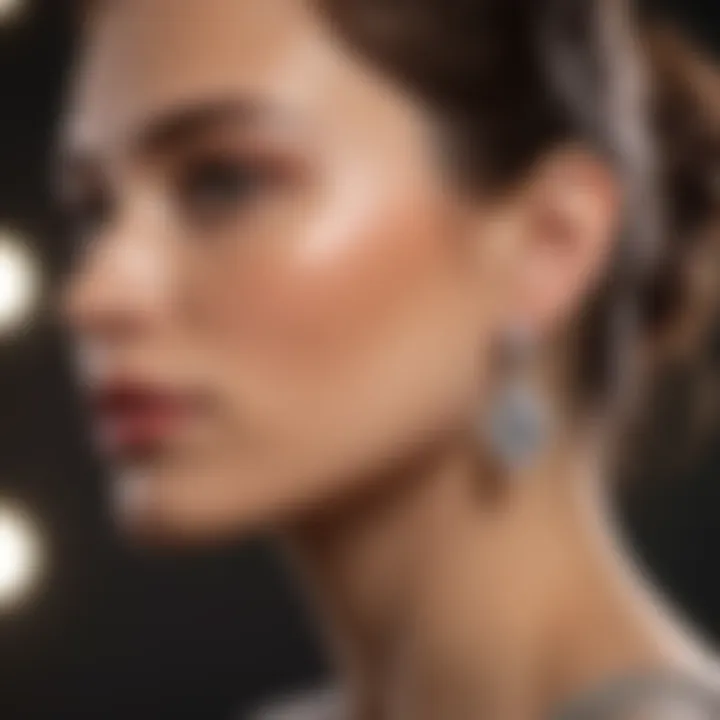 Elegant and modern design of synthetic diamond earrings