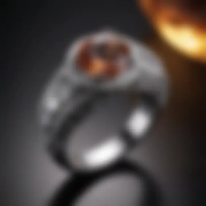 Modern titanium engagement ring design