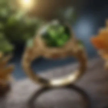 Mystical Moldavite Ring embodying Ancient Wisdom