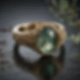 Exquisite Moss Agate Wedding Ring