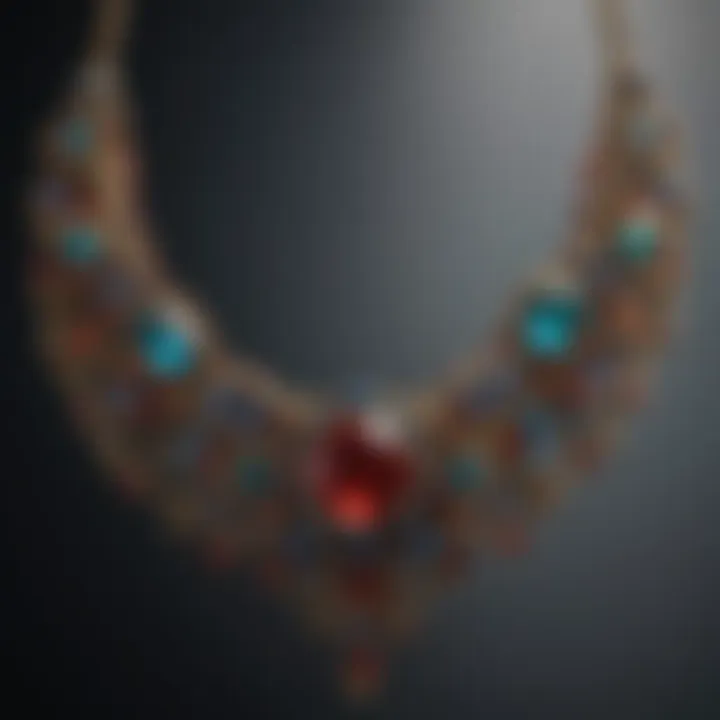 Mystical gemstone jewelry mark on a breathtaking necklace