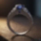 Navy-themed Gemstone Wedding Ring with Sapphire
