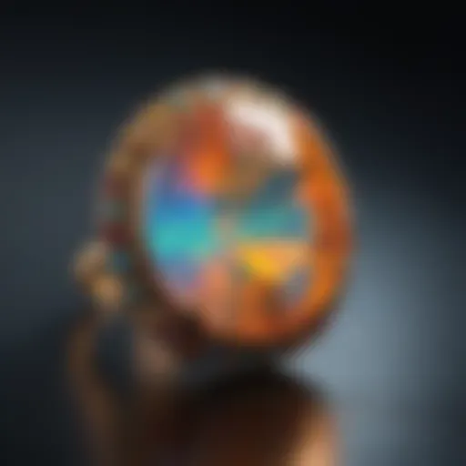 Opal gemstone with fiery colors