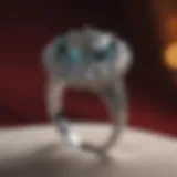 Luxurious diamond ring on velvet background