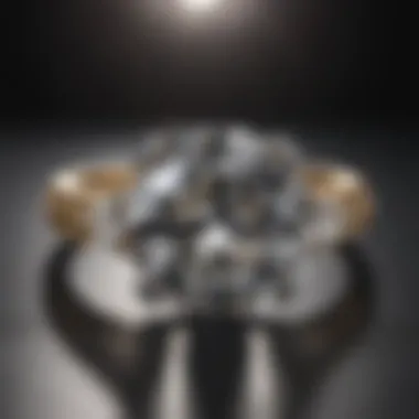 Diamond ring under a spotlight to showcase brilliance