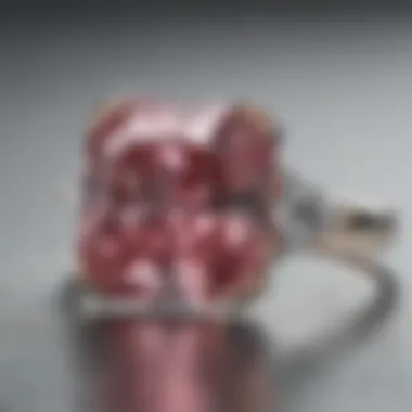 Sparkling Pink Diamond Ring on White Silk