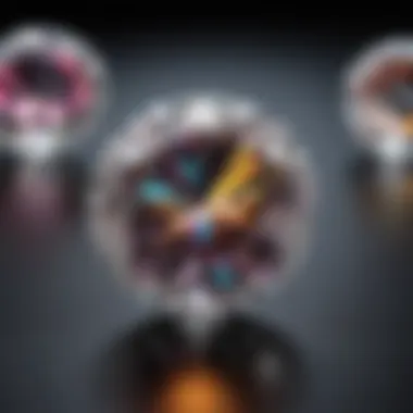 Precision Cut Diamond Reflecting Rainbow Colors