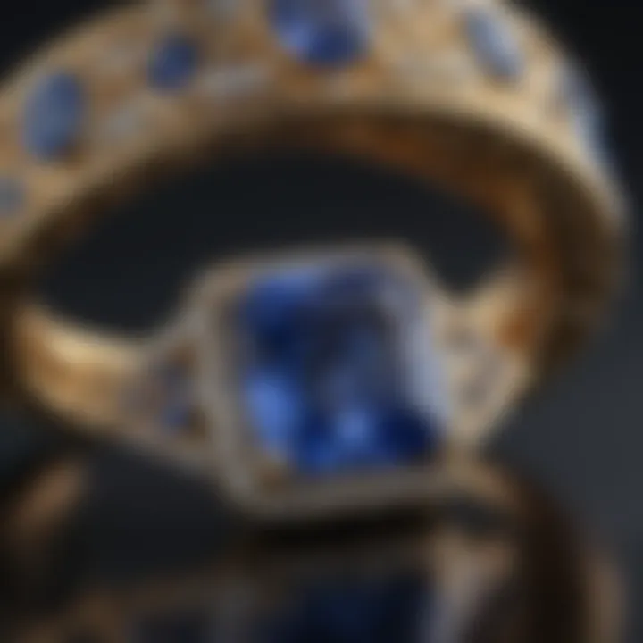 Luxurious princess cut sapphire gemstone resting in Stongle's setting