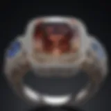 Radiant diamond-encrusted ring showcasing April birthstone