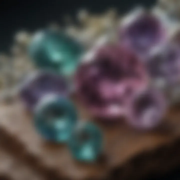 Various natural Alexandrite gemstones in different hues