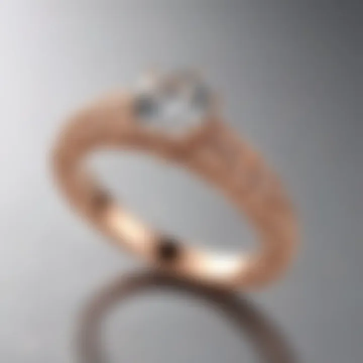 Sleek rose gold engagement ring band
