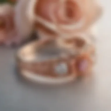 Rose Gold Wedding Band with Floral Motif