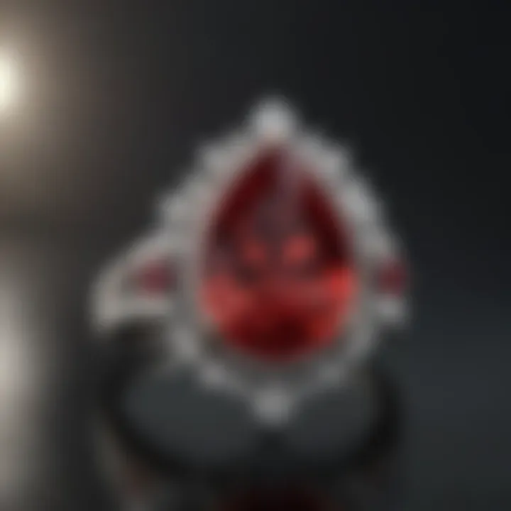Pear Shaped Ruby Ring with Diamond Accents