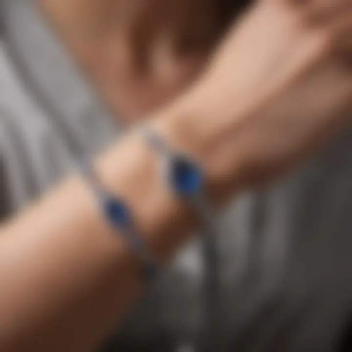 Pear Shaped Sapphire Bracelet on Wrist