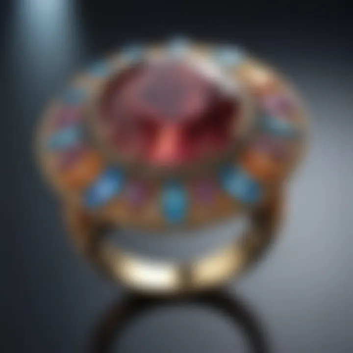 Exquisite solder ring with vibrant gemstone embellishments