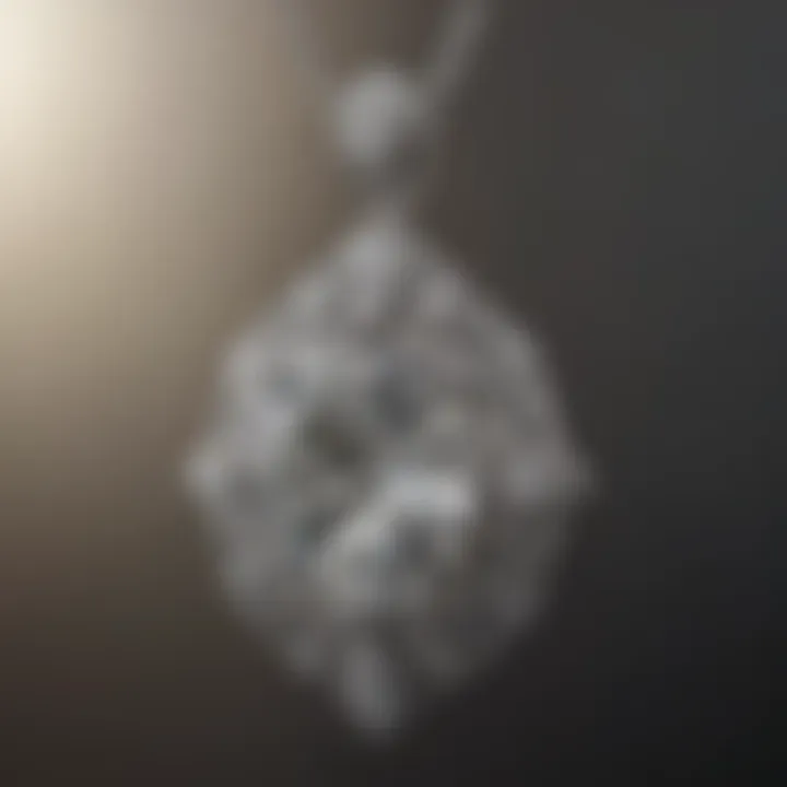 White gold pendant showcasing a brilliant diamond