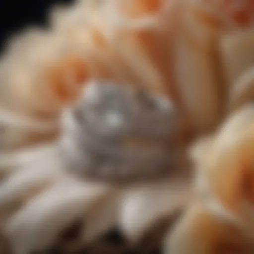 Elegant Wedding Ring Set on Floral Arrangement