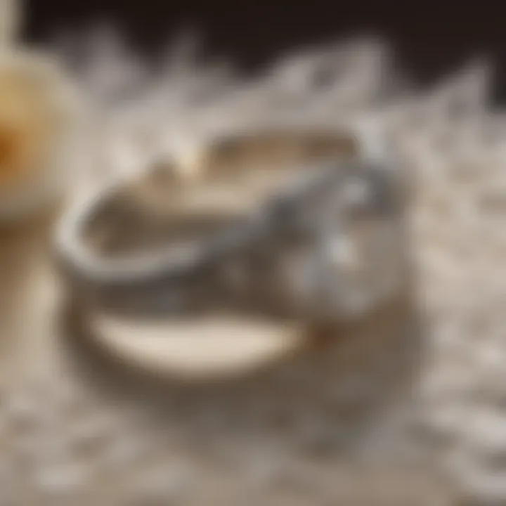 Vintage-Inspired Wedding Rings on Lace Background