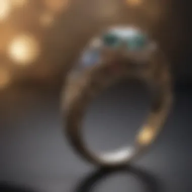 Artistic Wedding Ring Display with Soft Lighting
