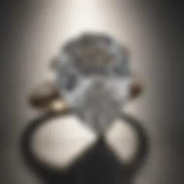 Pear-shaped diamond ring in a stunning natural light