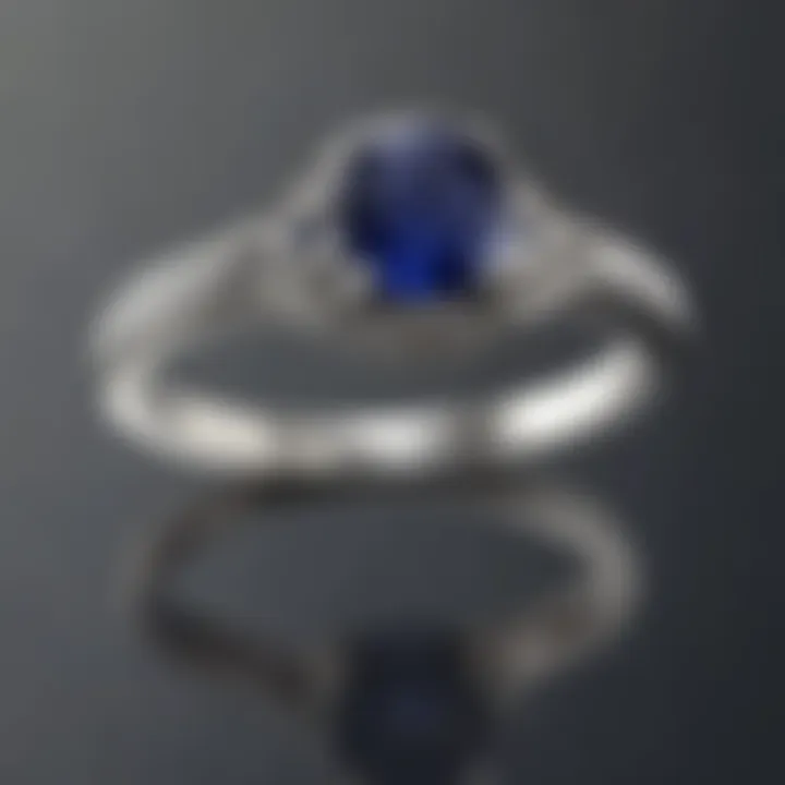 Stunning 14k White Gold Promise Ring with Sapphire Gemstone