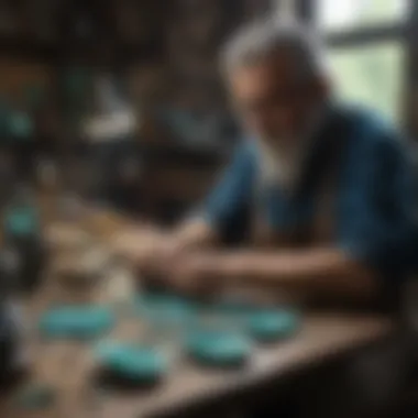 Turquoise Jewelry Artisan at Work