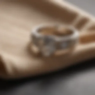 Diamond ring drying on a soft, lint-free cloth