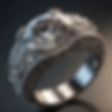 Close-up of a diamond-encrusted wedding ring