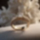Elegant wedding ring on a soft velvet background
