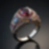 Elegant ring with gemstones