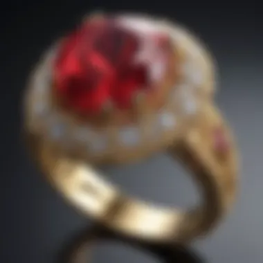 Luxurious gold ring with ruby gemstone