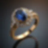 Elegant gold ring with sapphire gemstone