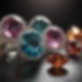 Elegant gemstones on display