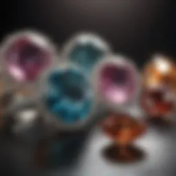 Elegant gemstones on display