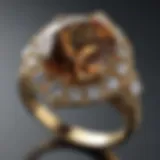 Exquisite 14KP Gold Diamond Ring on Velvet
