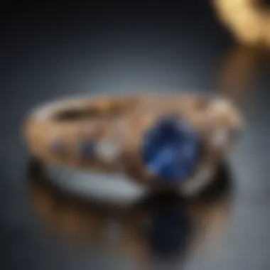 Vintage-inspired sapphire engagement ring on a delicate band